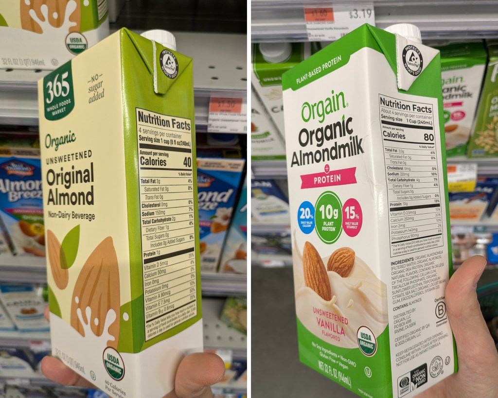 Fortified organic plant-based milk