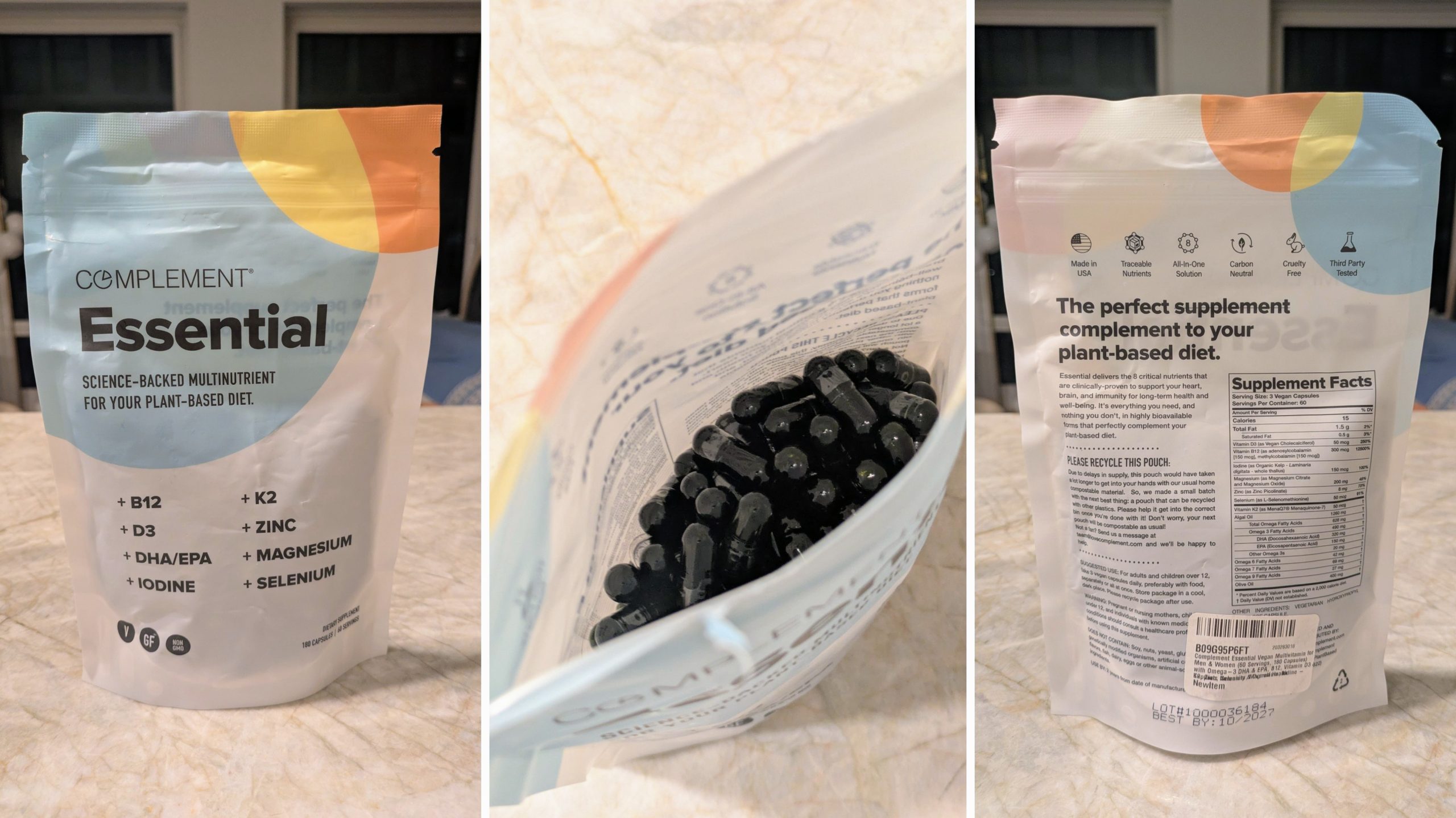 Complement Essential supplement for plant-based diet