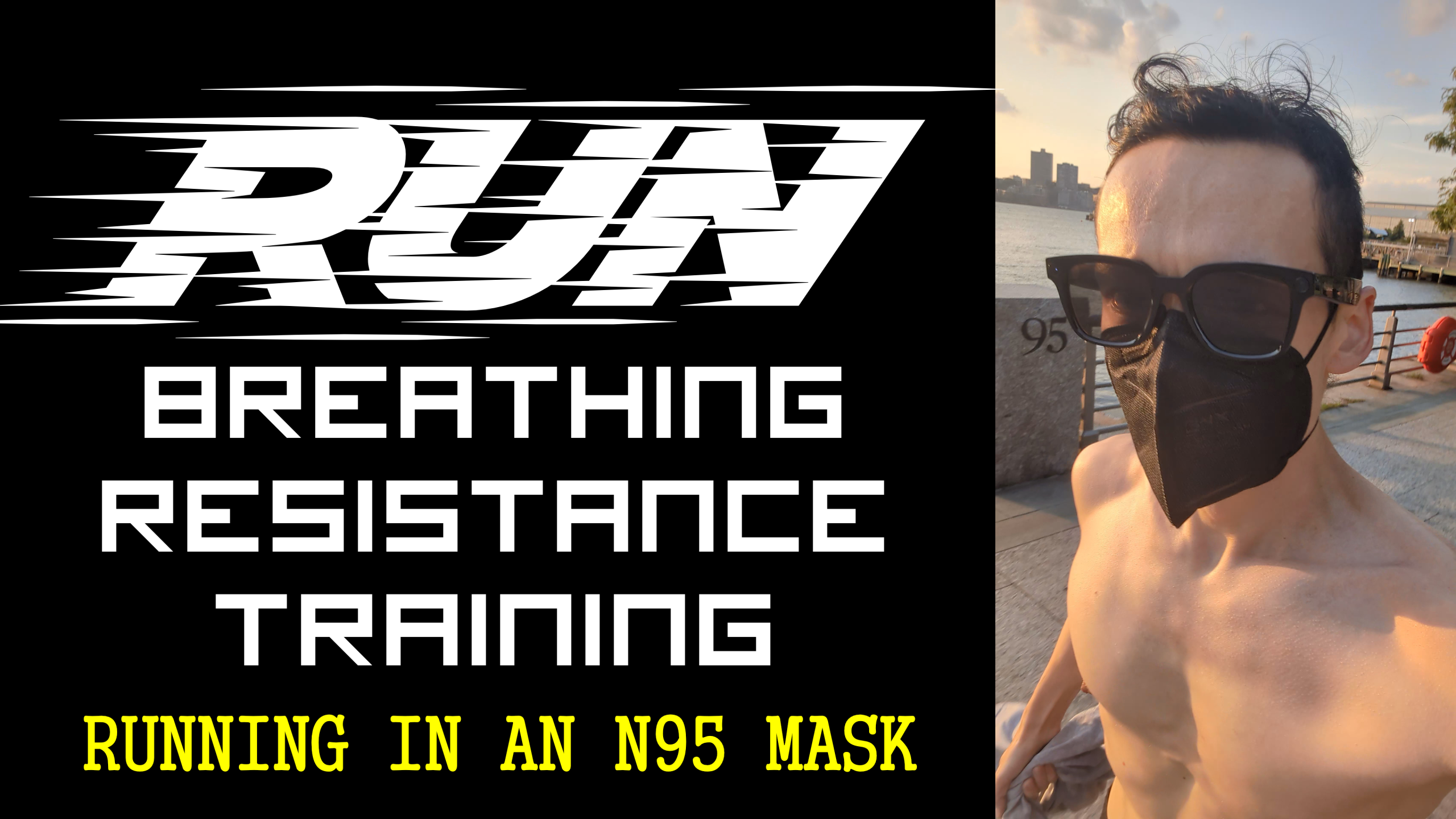 Connor Hawke running in an N95 mask